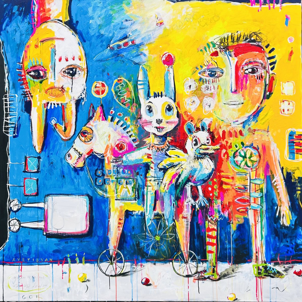 Acrylic Painting , Fantasy Journey By Gor Avetisyan, 59 X 59, Artwork For Sale On Artfinder