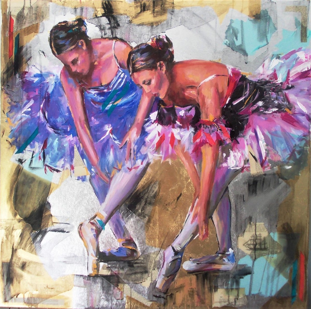 Creating Miracle-Ballerina painting-Ballet painting by Antigoni Tziora