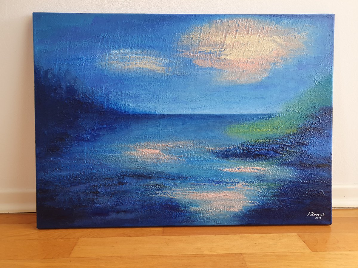 Abstract Landscape Acrylic Painting By Silvija Horvat, 28 X 20", Emerged I, Original Artwork