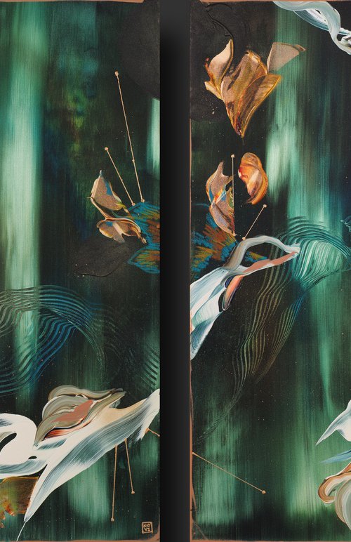 Through The Eons Diptych by Novi Lim