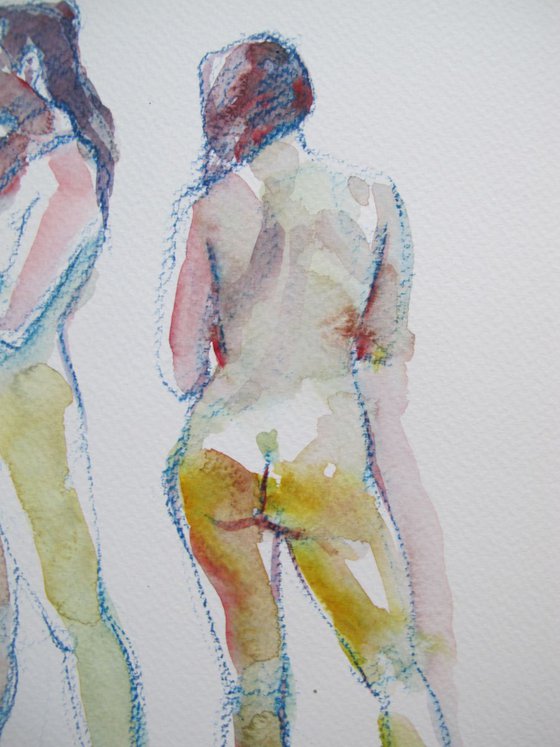 standing female nude 2 poses