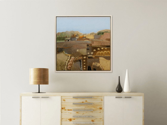 A cloudless blue sky