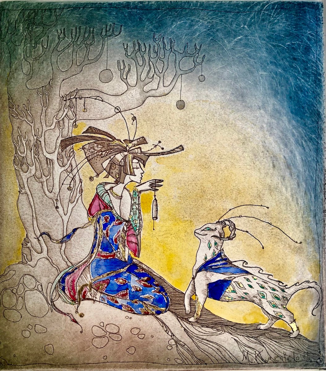 Surrealistic Portrait Etchings & Engravings By Marina Korenfeld, 6 X 7", Myth, Original Artwork