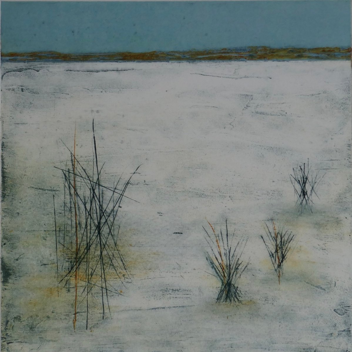 Impressionistic Landscape Limited Edition Print By Sue Roe, 9 X 9", Persistance, Original Artwork