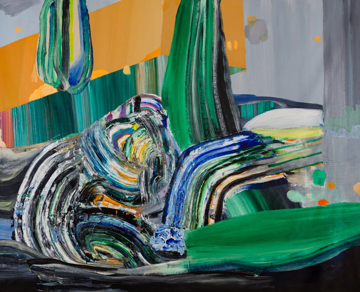 Organic Abstract Acrylic Painting By Bogdan Bianca Ioana, 65 X 53, Untitled 26, Original Artwork