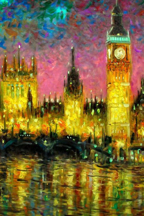 House-of-Parliament-London 48x30 inches by Vishalandra Dakur