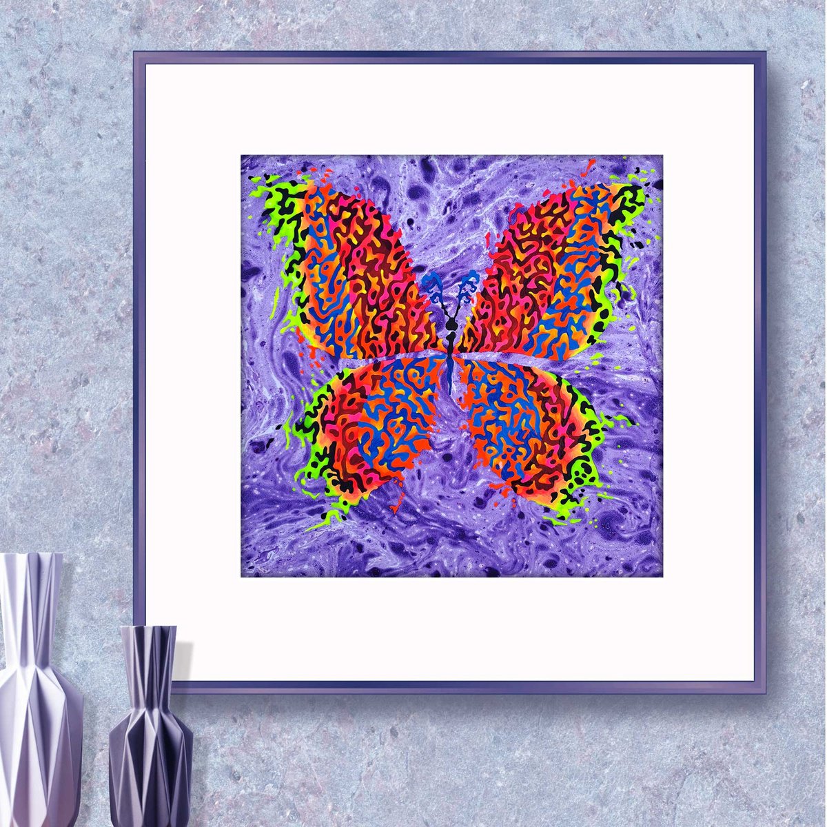 Butterfly «Tropical Sunset» By Mariia Raskin, 10 X 10, Artwork For Sale On Artfinder