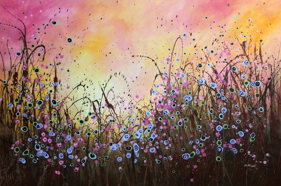 New Hopes #3 -  Large Original abstract floral painting