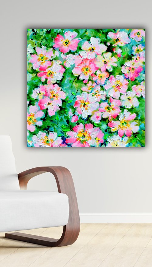 Wild White and Pink Roses by Soos Roxana Gabriela