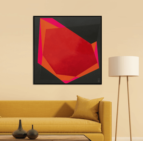 Abstract Painting - Diamond Pink - 95x95cm - Ronald Hunter - 05N