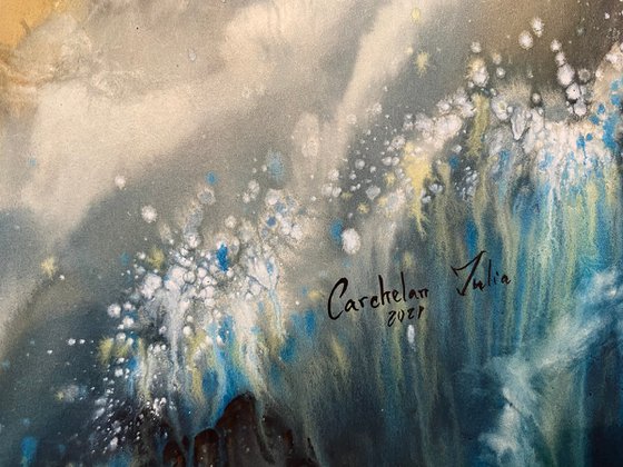 Sold Watercolor “The storm. Full Moon”, perfect gift