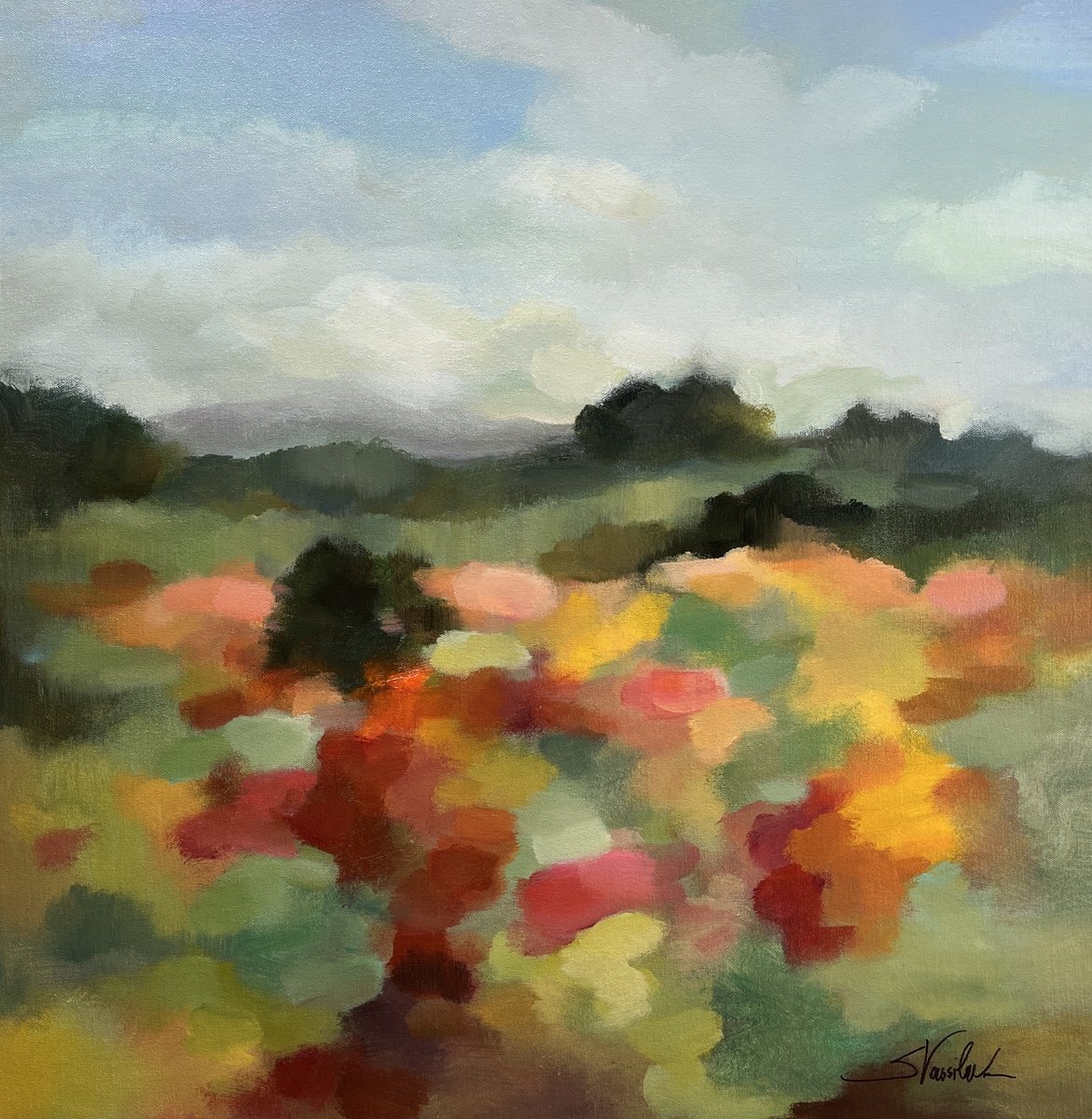  Summer Blooming Fields By Silvia Vassileva, 26 X 26, Artwork For Sale On Artfinder