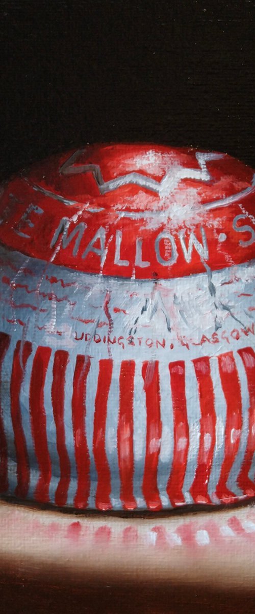 Tunnocks Milk chocolate Tea Cake  still life by Jane Palmer Art