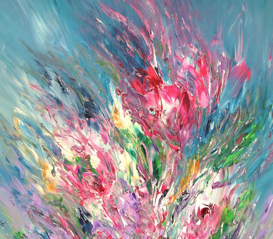 Pink Turquoise Flowery L 1