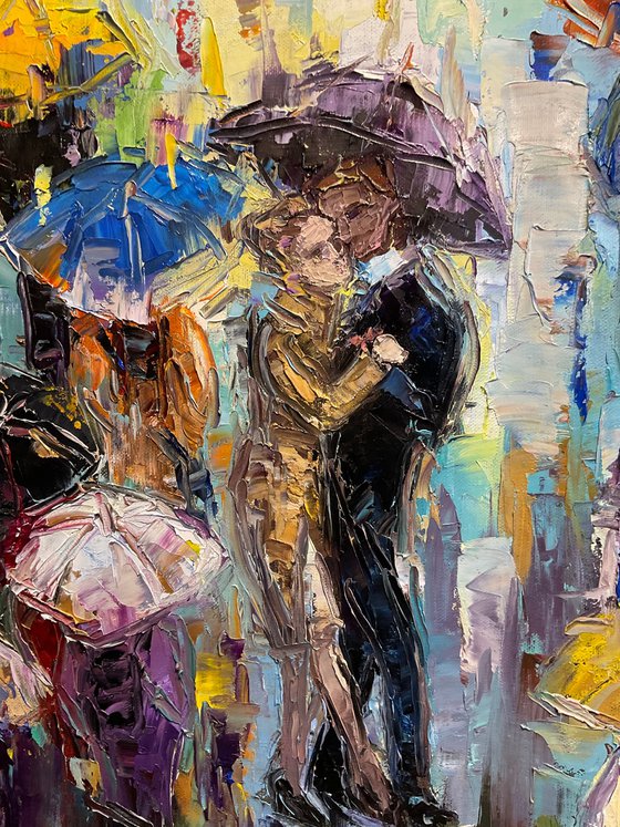 Umbrellas. Tango under the rain