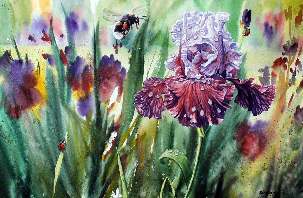 Botanical Watercolour By Volodymyr Melnychuk, 22 X 15", Harmony, Original Artwork