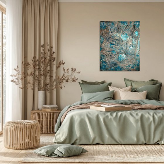 «Deep im Ozean» Azure blue