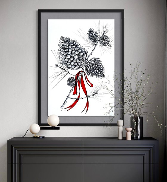 FESTIVE PINECONE BRANCH