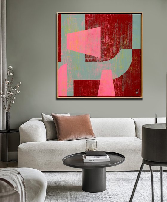 Fractured fallen pink red