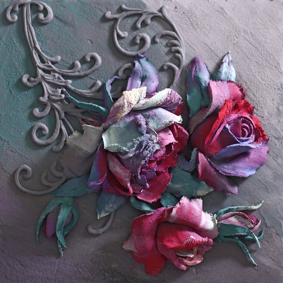 Roses * sculpture painting * flowers Painting by Evgenia Ermilova