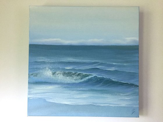 Vero Surf, plein air seascape oil painting on canvas by Eva Volf