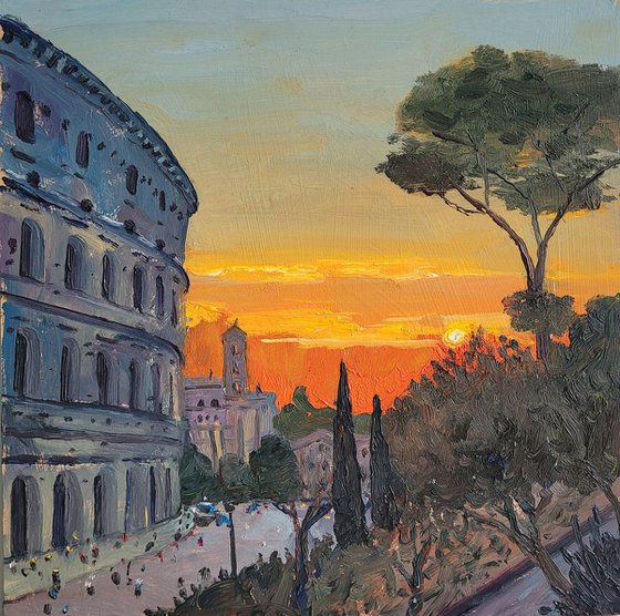 Colosseum sunset, Rome, Italy