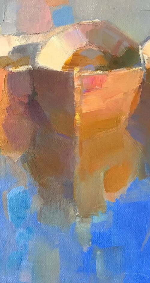 Boats, Original oil painting, Handmade artwork, One of a kind by Vahe Yeremyan