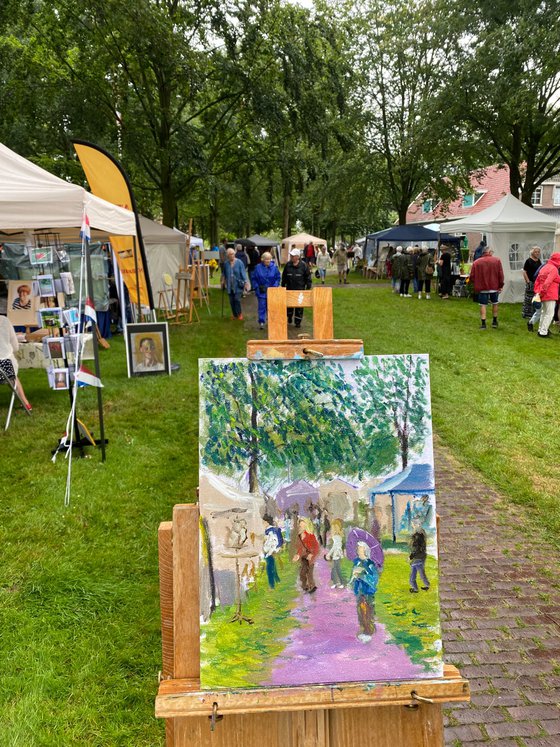 People walking at art festival