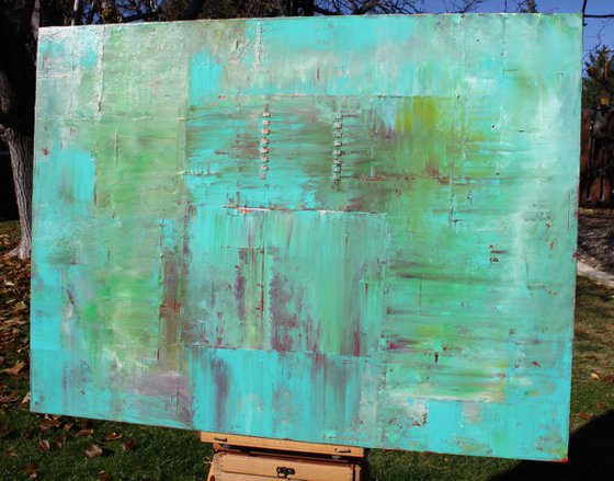 Aqua Green Turquoise Abstract II