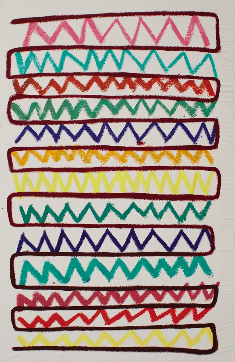 Zig Zag Sketch By Simon Findlay, 126 X 194, Artwork For Sale On Artfinder