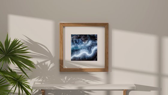 Black galaxy and Milky Way - original skyscape painting