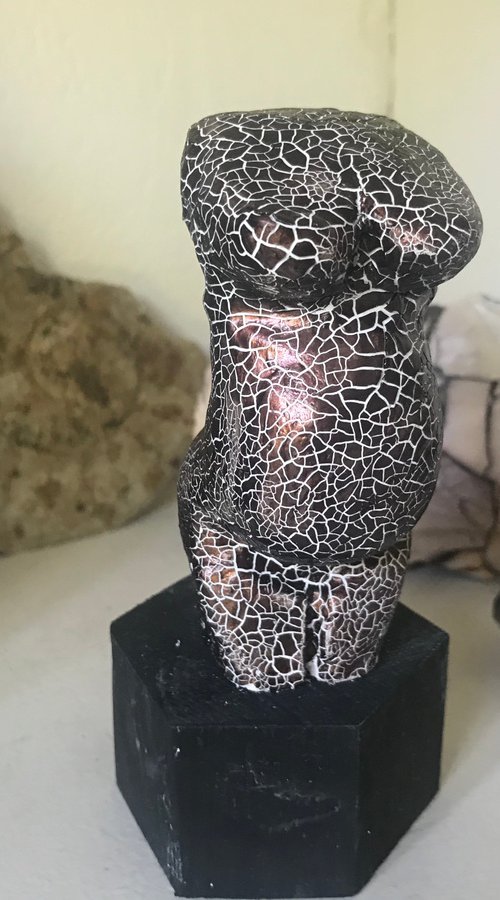 Nude Sculpture... Earth Mother In Bronze Crackle Glaze by Maxine Anne  Martin