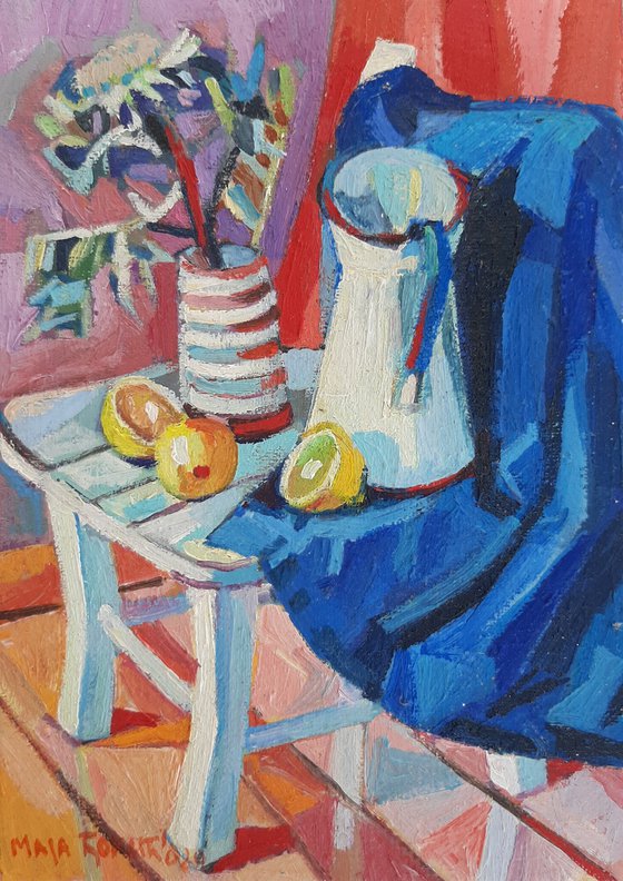 Still life with a chair, miniature