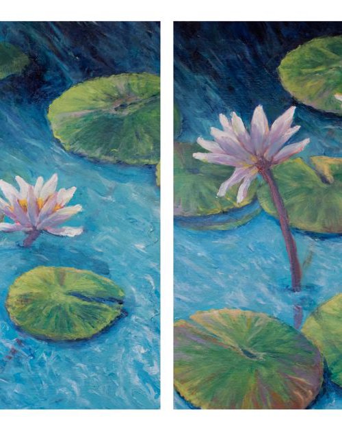 Reflections I & II Diptych by Carole  Moore