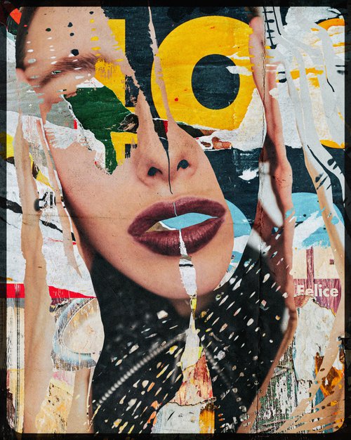 Art collage collection Vol 11.  Art portrait on canvas by Elmira Namazova