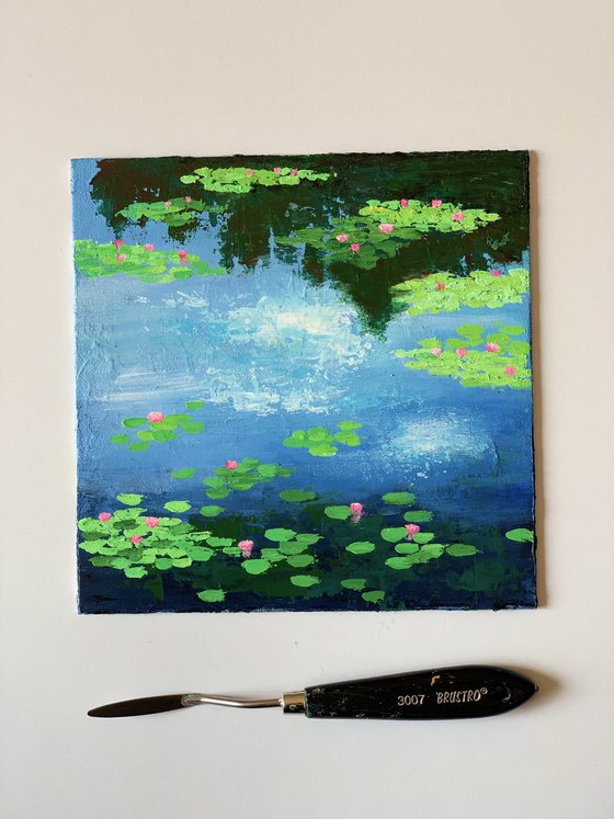 Monet’s water lilies ! Small knife painting!