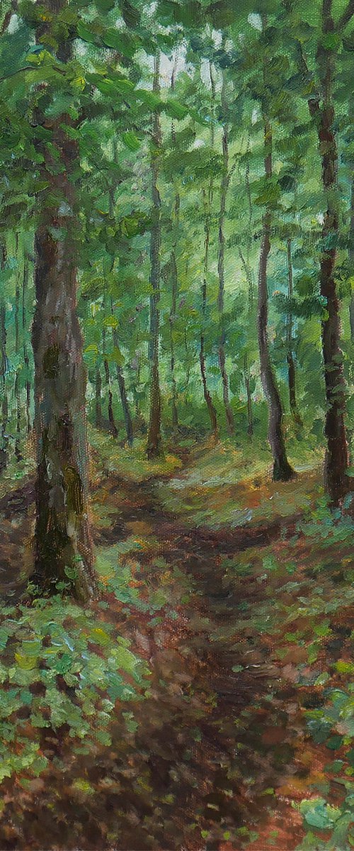The Forest Path - summer landscape painting by Nikolay Dmitriev