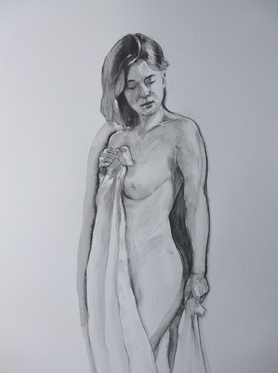 Draped female nude