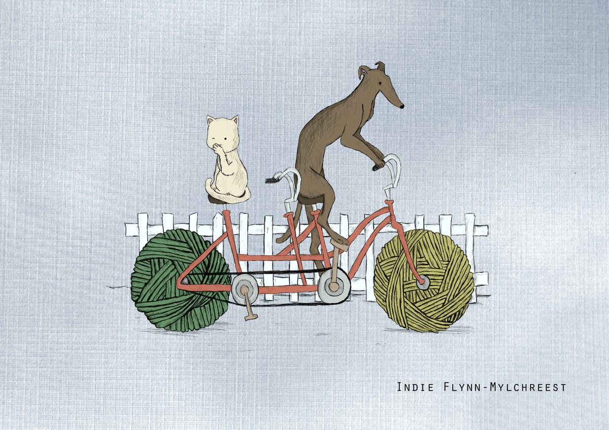 Cat Bike With Dog by Indie Flynn-Mylchreest