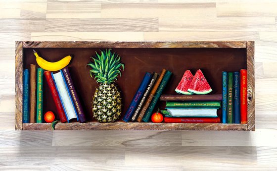 Bookshelf with fruits #2