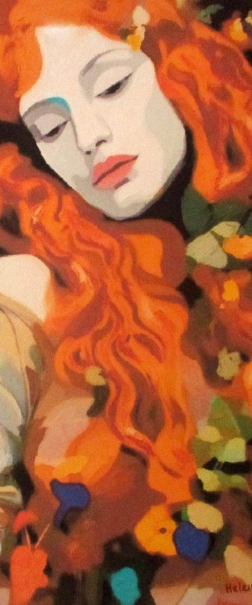 "Between Leaves & Earth" - Female Portrait by Helena Wierzbicki
