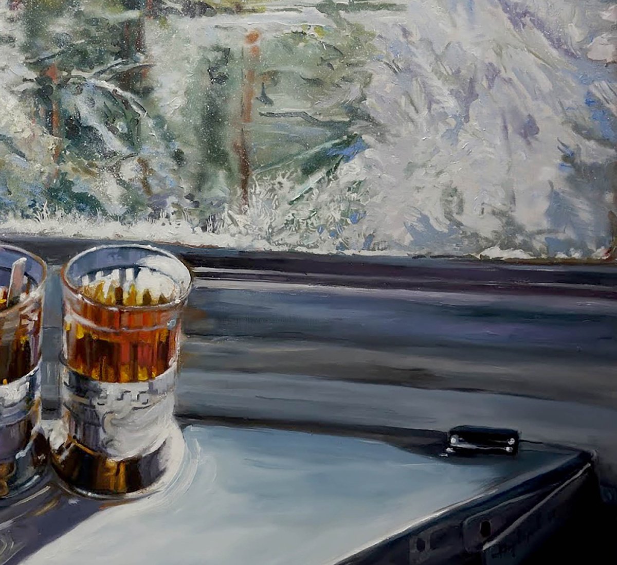 Photorealistic Still Life Giclee Print By Anatolii Varvarov, 28 X 20, Goodbye Beauty Winter, Original Artwork