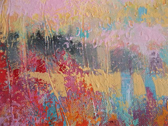 Toi et Moi jusqu'au bout du Monde 23.6"x31.5"  | Medium Abstract Landscape |