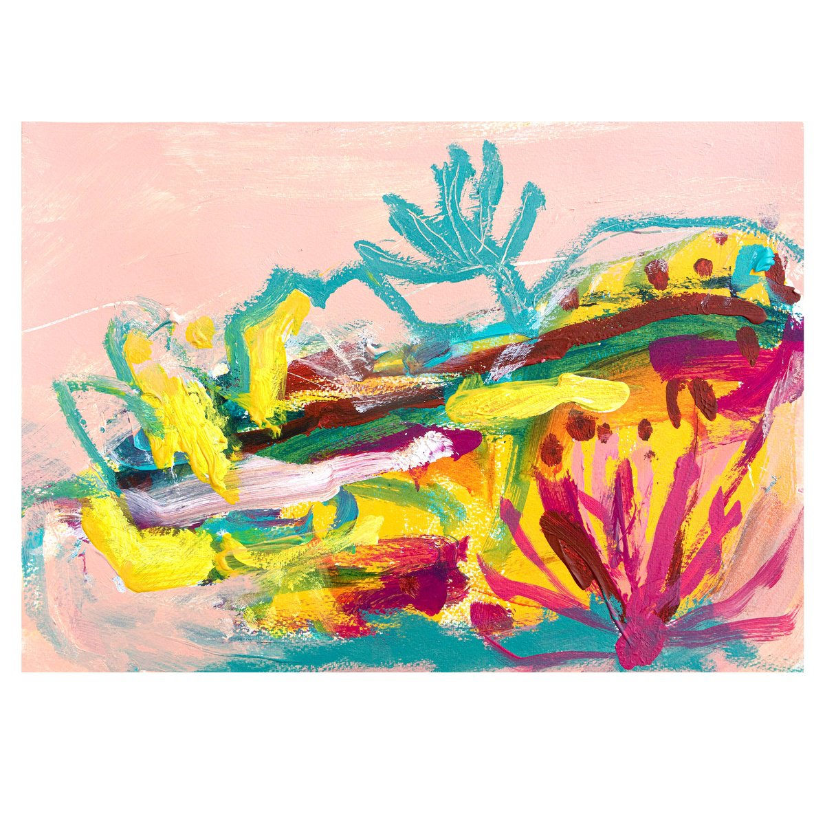 Expressive Landscape Acrylic Painting By Suzie Cumming, 16 X 12", Wild Coastline, Original Artwork