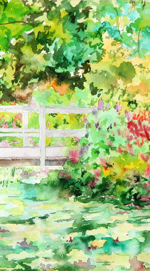 Water colour bridge by Richard Freer