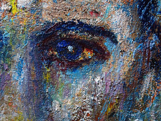 Original Oil Painting Expressionism Modern Portrait