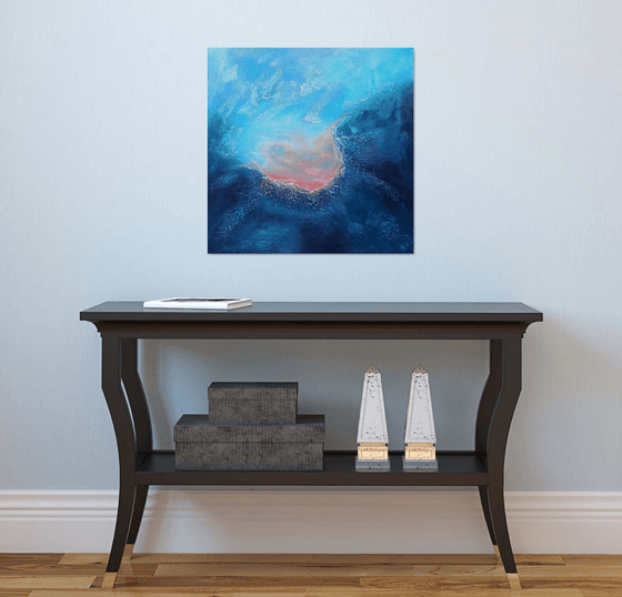 Space-2 (60x60cm, oil painting, texture, Modern art)