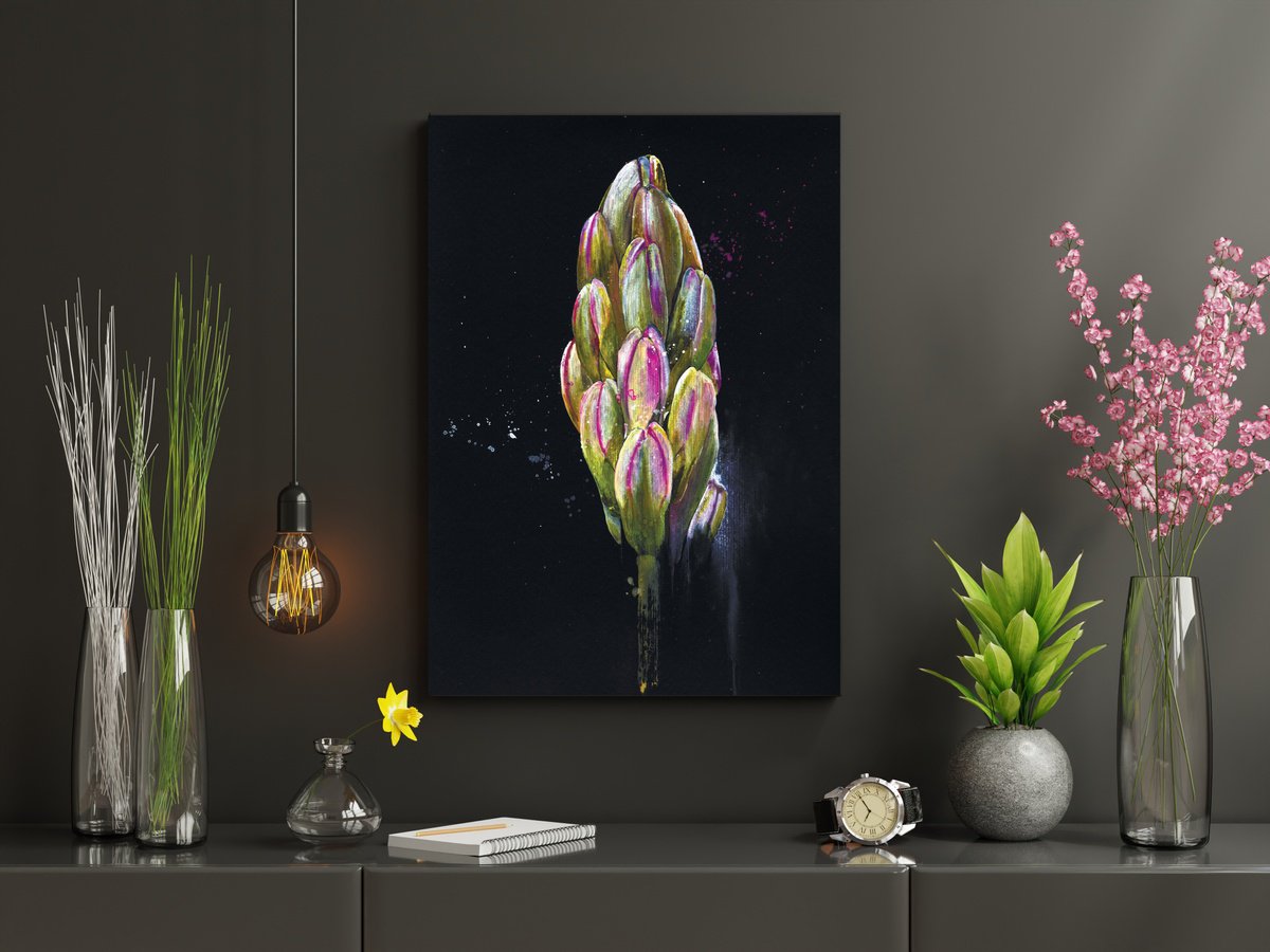 Photorealistic Botanical Watercolour By Alona Hryn, 12 X 16, His Royal Highness Hyacinth From Keukenhof, Original Artwork