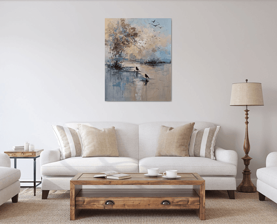 Quiet Waters. Morning Flight landscape.