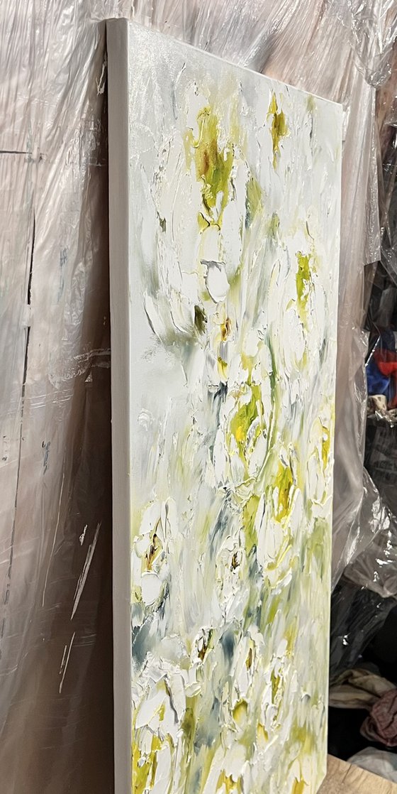 Yellow White texture peonies